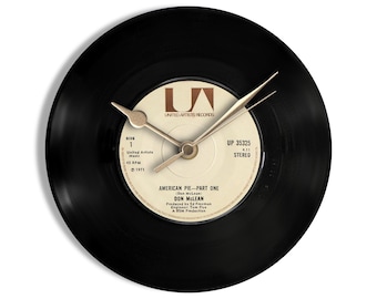 Don McLean "American Pie" 7" Vinyl Record Wall Clock