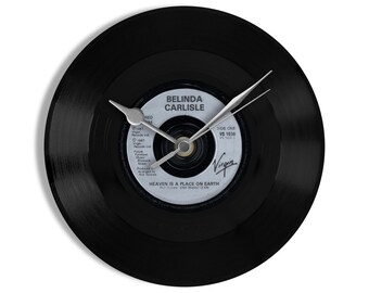 Belinda Carlisle "Heaven Is A Place On Earth" 7" Vinyl Record Wall Clock UK NUMBER ONE 10 Jan - 23 Jan 1988