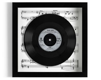Irene Cara "Fame" Framed 7" Vinyl Record UK NUMBER ONE 11 - 31 Jul 1982
