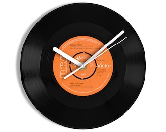 David Bowie "Space Oddity" 7" Vinyl Record Wall Clock UK NUMBER ONE 2 Nov - 15 Nov 1975