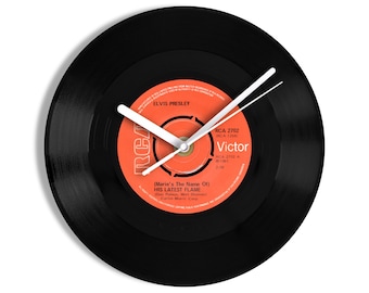 Elvis Presley "(Marie's the Name) His Latest Flame" 7" Vinyl Record Wall Clock UK NUMBER ONE 9 Nov - 6 Dec 1961