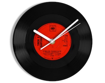 Simon & Garfunkel "Bridge Over Troubled Water" 7" Vinyl Record Wall Clock UK NUMBER ONE 22 Mar - 11 Apr 1970