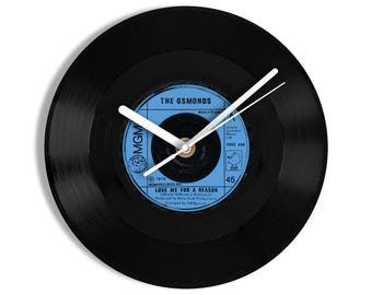 The Osmonds "Love Me For A Reason" 7" Vinyl Record Wall Clock UK NUMBER ONE 25 Aug - 14 Sep 1974