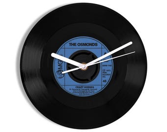 The Osmonds "Crazy Horses" 7" Vinyl Record Wall Clock