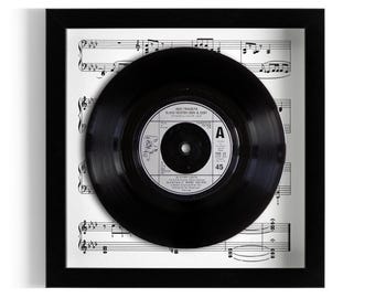 John Travolta & Olivia Newton-John "Summer Nights" Framed 7" Vinyl Record UK NUMBER ONE 24 Sep - 11 Nov 1978