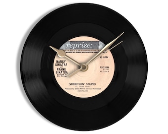 Nancy Sinatra & Frank Sinatra "Somethin' Stupid" 7" Vinyl Record Wall Clock UK NUMBER ONE 13 Apr - 26 Apr 1967