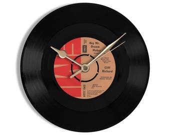 Cliff Richard "Hey Mr Dream Maker" 7" Vinyl Record Wall Clock