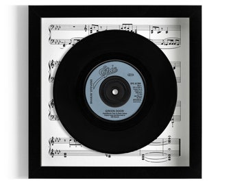 Shakin' Stevens "Green Door" Framed 7" Vinyl Record UK NUMBER ONE 26 Jul - 22 Aug 1981