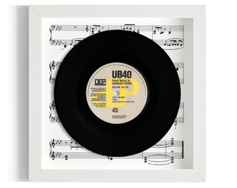 UB40 and Chrissie Hynde "I Got You Babe" Framed 7" Vinyl Record UK NUMBER ONE 25 Aug - 31 Aug 1985