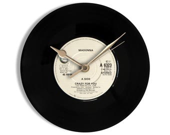 Madonna "Crazy For You" 7" Vinyl Record Wall Clock