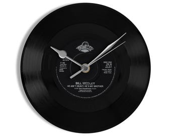 Bill Medley "He Ain't Heavy, He's My Brother" 7" Vinyl Record Wall Clock