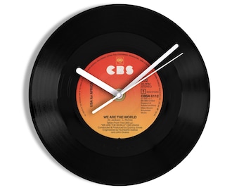 USA for Africa "We Are The World" 7" Vinyl Record Wall Clock UK Number ONE 14 Apr - 27 Apr 1985