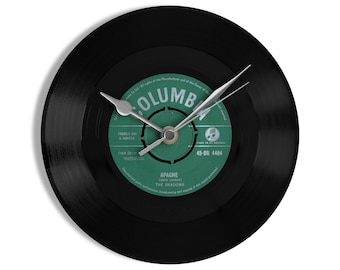The Shadows "Apache" 7" Vinyl Record Wall Clock UK NUMBER ONE 25 Aug - 28 Sep 1960