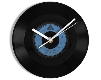 Patti Smith Group "Because The Night" 7" Vinyl Record Wall Clock