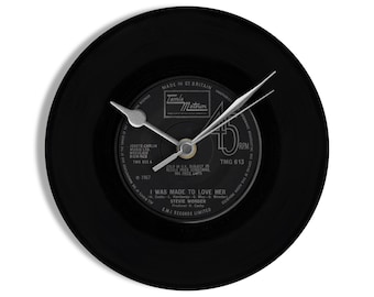 Stevie Wonder "I Was Made To Love Her" 7" Vinyl Record Wall Clock