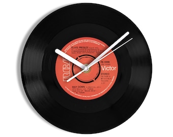 Elvis Presley "Way Down" 7" Vinyl Record Wall Clock UK NUMBER ONE 28 Aug - 1 Oct 1977