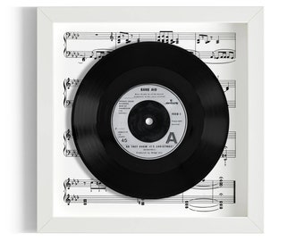 Band Aid "Do They Know It's Christmas" Framed 7" Vinyl Record UK NUMBER ONE 9 Dec 1984 - 12 Jan 1985