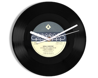 Nina Simone "My Baby Just Cares For Me" 7" Vinyl Record Wall Clock
