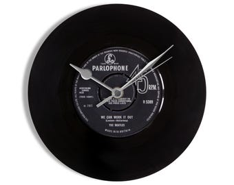 The Beatles "We Can Work It Out" 7" Vinyl Record Wall Clock UK NUMBER ONE 16 Dec - 19 Jan 1966