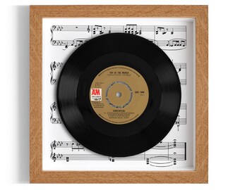 Carpenters "Top Of The World" Framed 7" Vinyl Record