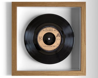 John Travolta & Olivia Newton-John "You're The One That I Want" Framed 7" Vinyl Record UK NUMBER ONE 11 Jun - 12 Aug 1978