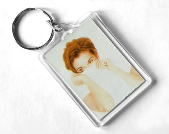 Celine Dion Keyring made from CD Booklets