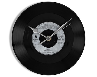 Irene Cara "Fame" 7" Vinyl Record Wall Clock UK NUMBER ONE 11 Jul - 31 Jul 1982