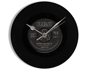 Bucks Fizz "Making Your Mind Up" 7" Vinyl Record Wall Clock UK NUMBER ONE 12 Apr - 2 May 1981