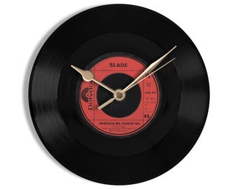 Slade "Skweeze Me, Pleeze Me" 7" Vinyl Record Wall Clock UK NUMBER ONE 24 Jun - 14 Jul 1973