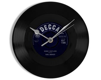 Karl Denver "Bonny Scotland" 7" Vinyl Record Wall Clock