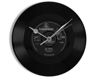 The Beatles "Day Tripper" 7" Vinyl Record Wall Clock UK NUMBER ONE 16 Dec - 19 Jan 1966