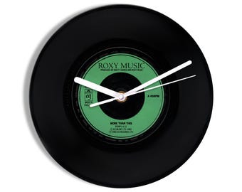 Roxy Music "More Than This" 7" Vinyl Record Wall Clock