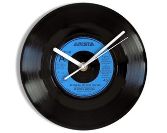 Whitney Houston "Saving All My Love For You" 7" Vinyl Record Wall Clock UK NUMBER ONE 8 Dec - 21 Dec 1985