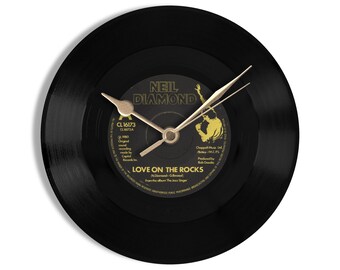 Neil Diamond "Love On The Rocks" 7" Vinyl Record Wall Clock