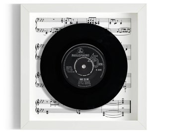 Billy J Kramer With The Dakotas "Bad To Me" Framed 7" Vinyl Record UK NUMBER ONE 22 Aug - 11 Sep 1963