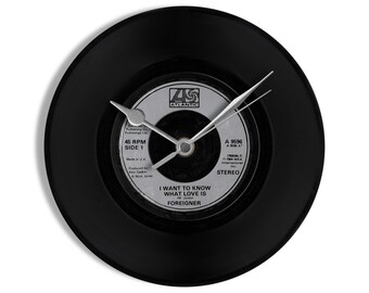 Foreigner "I Want To Know What Love Is" 7" Vinyl Record Wall Clock UK NUMBER ONE 13 Jan - 2 Feb 1985