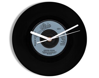 Shakin' Stevens "Green Door" 7" Vinyl Record Wall Clock UK NUMBER ONE 26 Jul - 22 Aug 1981