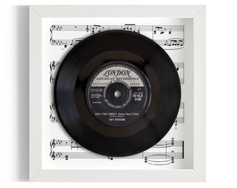 Roy Orbison "Only The Lonely (Know How I Feel)" Framed 7" Vinyl Record UK NUMBER ONE 20 Oct - 2 Nov 1960