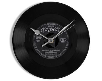 Everly Brothers "All I Have To Do Is Dream" 7" Vinyl Record Wall Clock UK NUMBER ONE 4 Jul - 21 Aug 1958