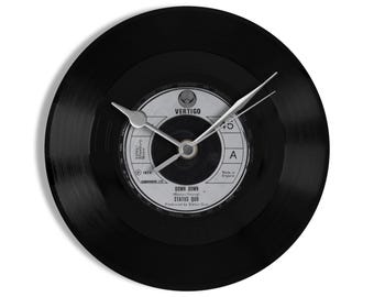 Status Quo "Down Down" 7" Vinyl Record Wall Clock UK NUMBER ONE 12 Jan - 18 Jan 1975