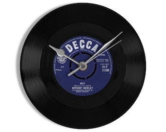 Anthony Newley "Why" 7" Vinyl Record Wall Clock UK NUMBER ONE 5 Feb - 3 Mar 1960