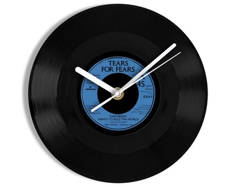 Tears For Fears "Everybody Wants To Rule The World" 7" Vinyl Record Wall Clock