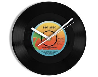 Roxy Music "Both Ends Burning" 7" Vinyl Record Wall Clock