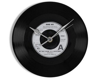 Band Aid "Do They Know It's Christmas" 7" Vinyl Record Wall Clock UK NUMBER ONE 9 Dec - 12 Jan 1985