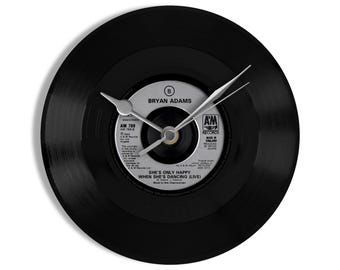 Bryan Adams "She's Only Happy When She's Dancing" 7" Vinyl Record Wall Clock