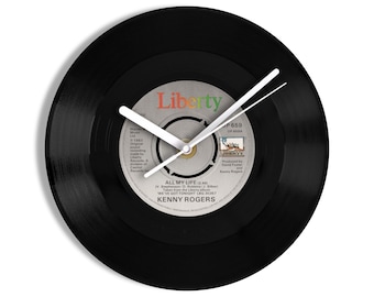 Kenny Rogers "All My Life" 7" Vinyl Record Wall Clock
