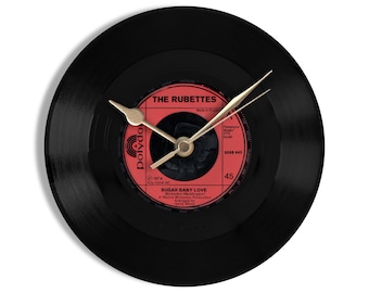 The Rubettes "Sugar Baby Love" 7" Vinyl Record Wall Clock UK NUMBER ONE 12 May - 8 Jun 1974