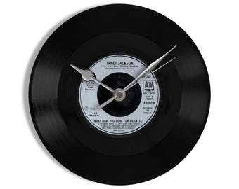 Janet Jackson "What Have You Done For Me Lately?" 7" Vinyl Record Wall Clock