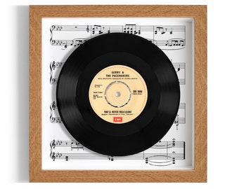 Gerry & The Pacemakers "You'll Never Walk Alone" Framed 7" Vinyl Record UK NUMBER ONE 31 Oct - 27 Nov 1963