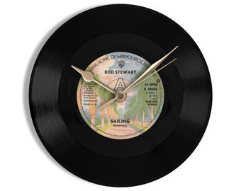 Rod Stewart "Sailing" 7" Vinyl Record Wall Clock UK NUMBER ONE 31 Aug - 27 Sep 1975